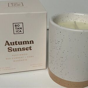 Botanica Ltd speckled ceramic autumn sunset 100% soy candle 8 oz